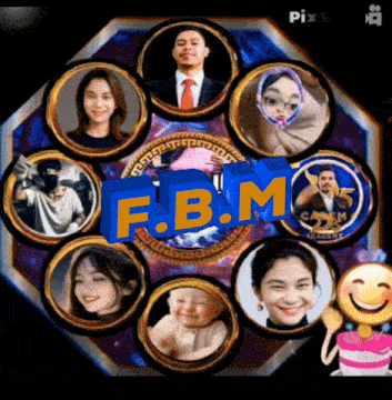 a group of people are in a circle with the f.b.m. logo