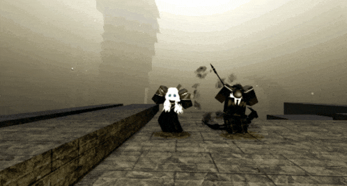 a black and white video game with a ghost and a demon