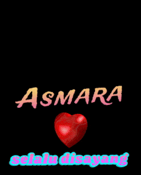 an animated image of a woman with the name asmara on it