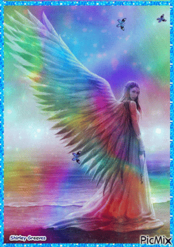 Rainbow Angel GIF - Rainbow Angel Wings GIFs