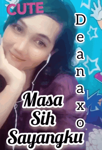 a picture of a girl with the words cute masa sih sayangku on it
