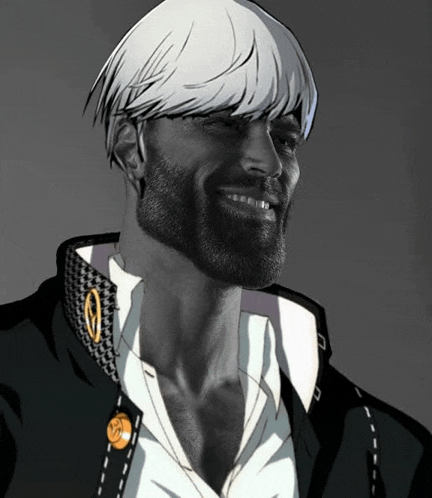a man with a beard and white hair is smiling for the camera