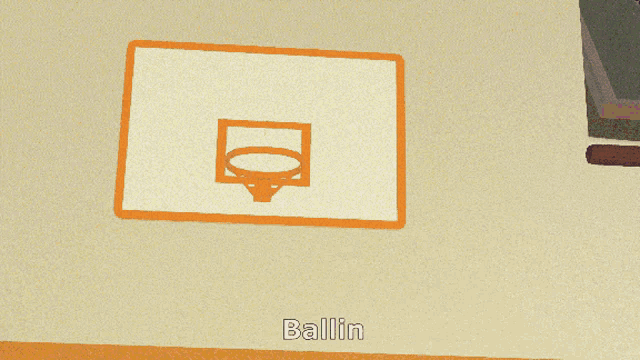 a cartoon of a man playing basketball with the word ballin below him