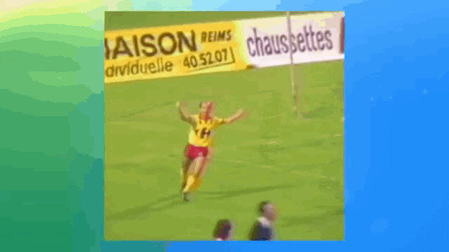 a soccer game is being played in front of a yellow sign that says individualle