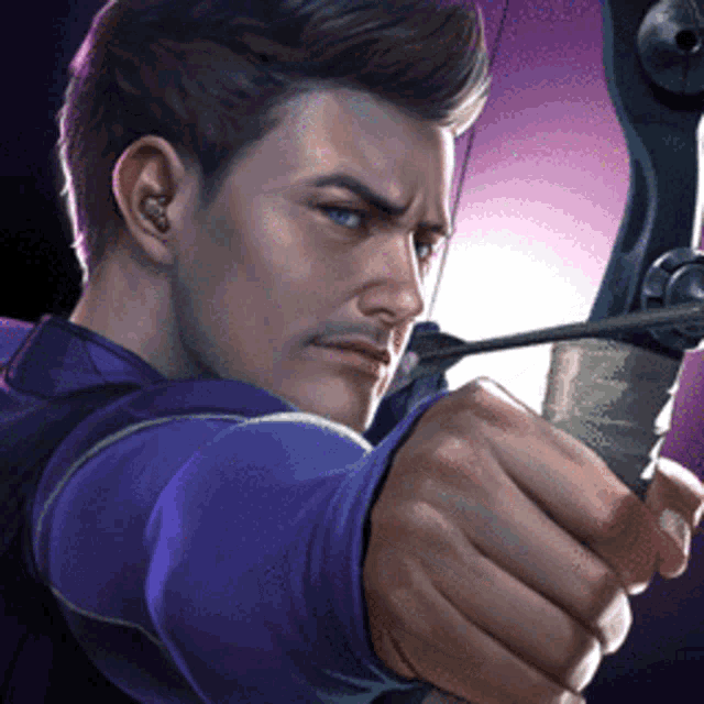 a man is holding a bow and arrow in his hand
