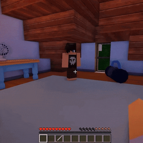 a minecraft character named mr. staggy is standing on the floor