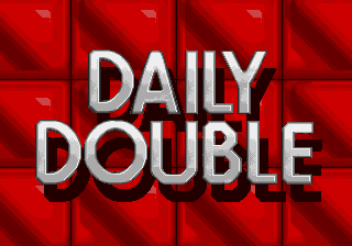 a red background with the words daily double in white