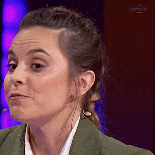a close up of a woman 's face with the word passwort visible in the corner