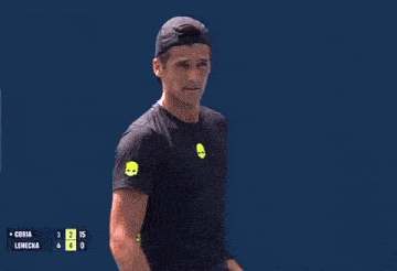 a tennis game is being played on a court that says atp tour on it