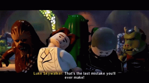 Lego Star Wars Luke Skywalker GIF - Lego Star Wars Luke Skywalker Thats The Last Mistake Youll Ever Make GIFs