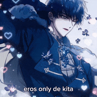 a picture of a man with the words eros only de kita written on it
