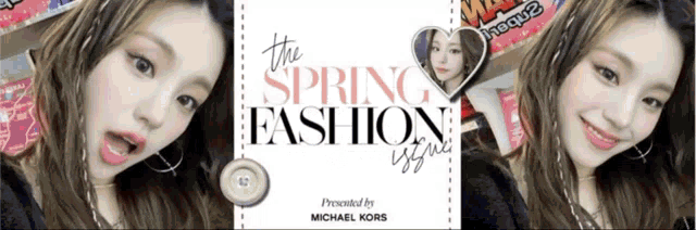 a woman is featured on the cover of the spring fashion magazine