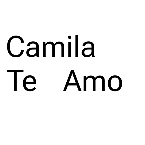 a white background with the words camila te amo in black letters