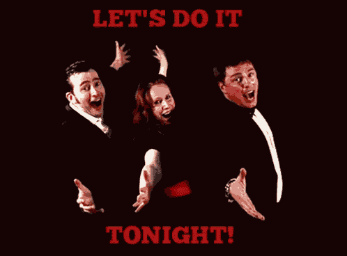 a poster that says let 's do it tonight in red letters