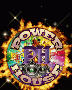 a colorful circle with the words power house in the center