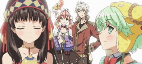 a boy and a girl are standing next to each other in an anime scene