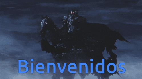 a skeleton is riding a horse with the words bienvenidos behind him