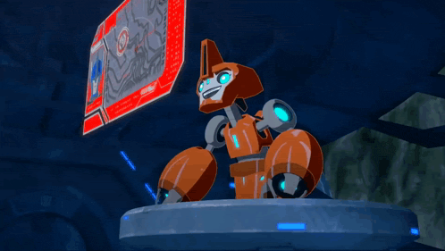 a cartoon robot with the number 1 on its chest