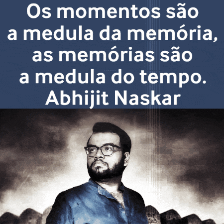 a poster for abhijit naskar shows a man with glasses on