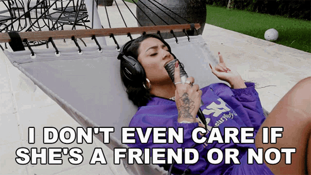 I Dont Even Care If Shes A Friend Or Not Danileigh GIF - I Dont Even Care If Shes A Friend Or Not Danileigh Bullshit Song GIFs