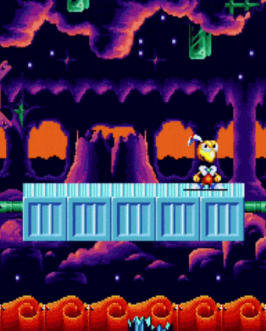 a cartoon character is standing on a platform in a game