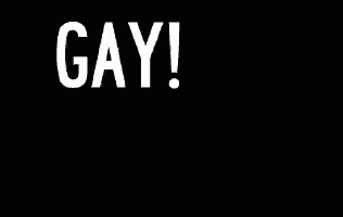 the word gay is on a black background .