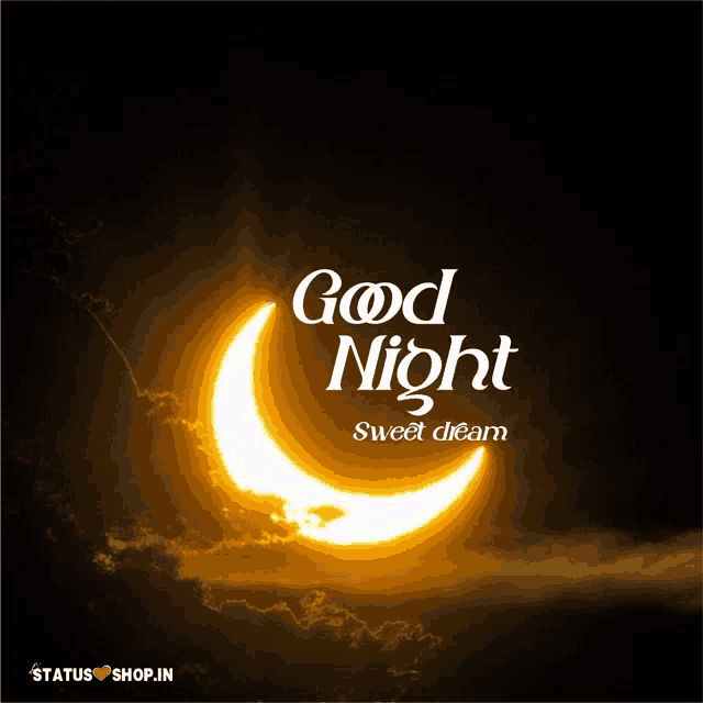 a picture of a crescent moon with the words good night sweet dream below it