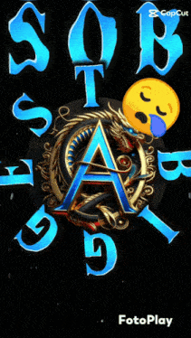 a black background with blue letters that say sob gest g a and b