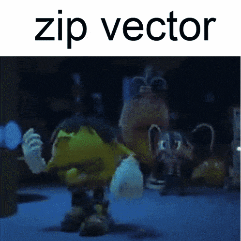 a picture of a cartoon character with the words zip vector on the bottom