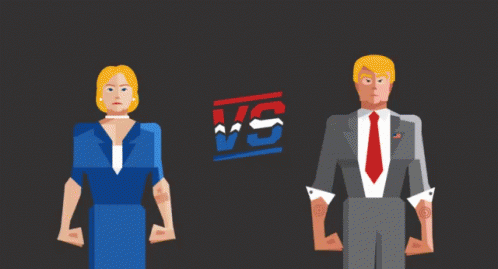 Getting Ready GIF - Clinton Trump Cartoon Debate GIFs