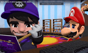 a video of mario reacting to nintendo memes 15 ft. smg3