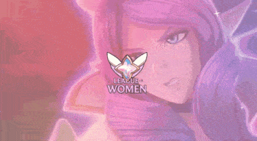 a league of women logo is displayed on a purple background