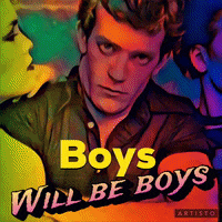 boys will be boys album cover showing a man holding a guitar
