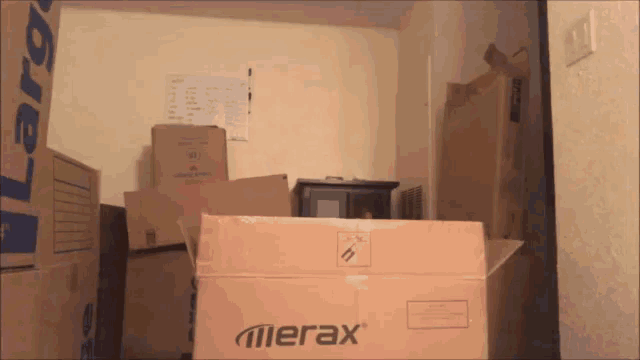 a cardboard box that says merax on it