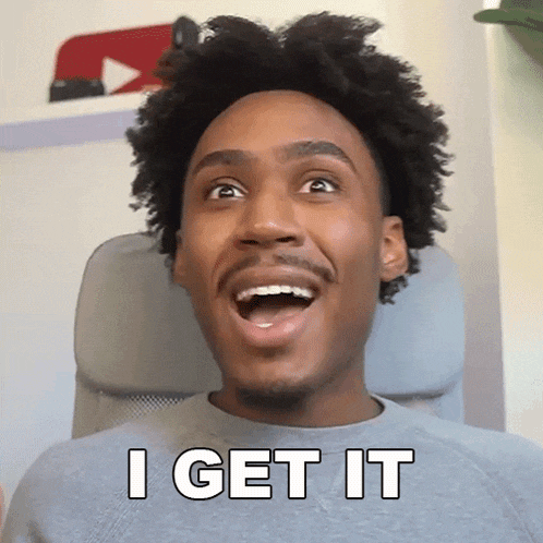 a man with a surprised look on his face and the words " i get it " on the bottom