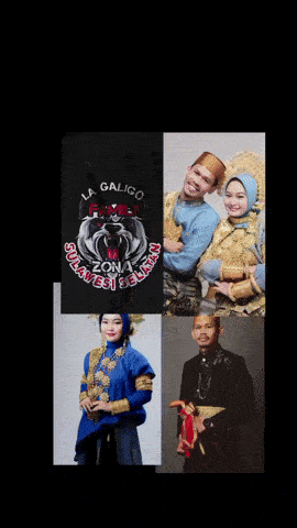 a man and a woman are standing next to each other with a black shirt that says la galigo on it