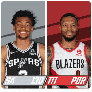 San Antonio Spurs (130) Vs. Portland Trail Blazers (111) Post Game GIF - Nba Basketball Nba 2021 GIFs