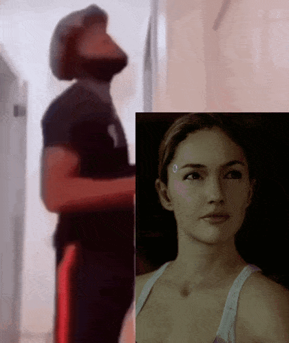 a picture of a man and a picture of a woman with a circle on her forehead