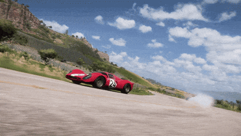 a red race car with the number 22 on the side
