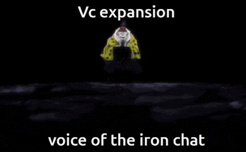 a picture of a fire with the words vc expansion voice of the iron chat below it