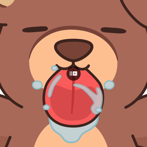 a cartoon drawing of a teddy bear with tears coming out of his eyes