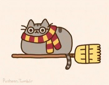 Cat Pusheen GIF - Cat Pusheen Harry Potter GIFs