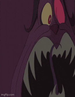 a close up of a person 's mouth with a white background and a purple background .