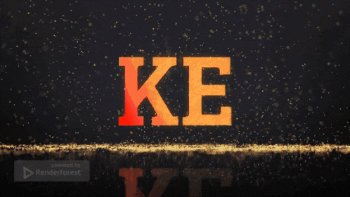 a black background with the word ke in red and orange