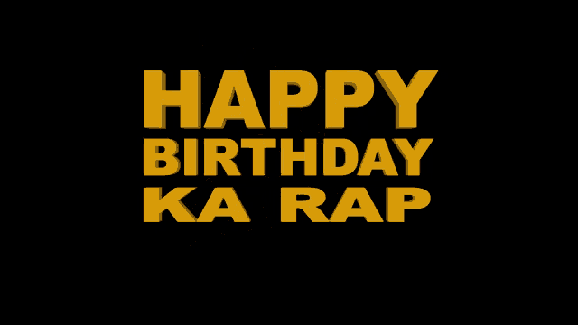a 3d rendering of the words happy birthday ka rap on a black background