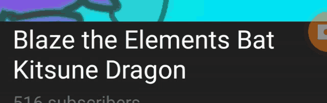 blaze the elements bat kitsune dragon is written on a black background