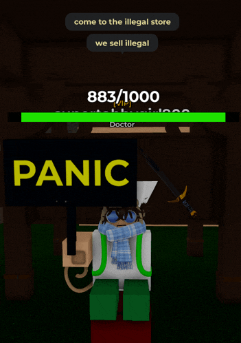 a screenshot of a video game that says panic on it