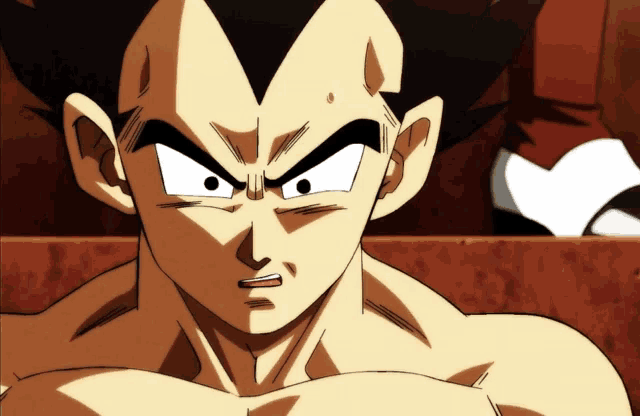 a close up of a cartoon character 's face with a serious look on his face