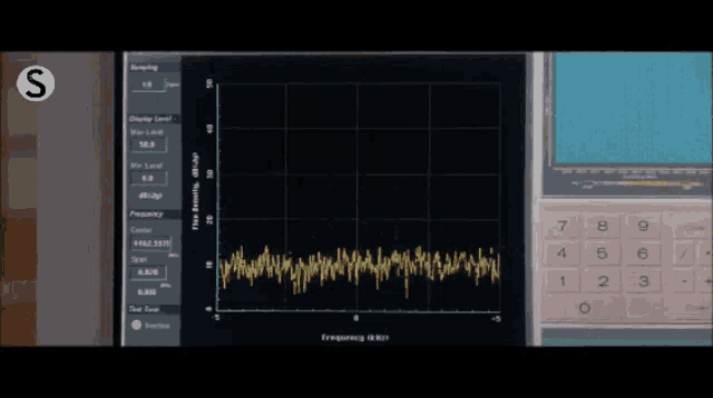 a computer screen shows a graph with the letter s in the upper left corner