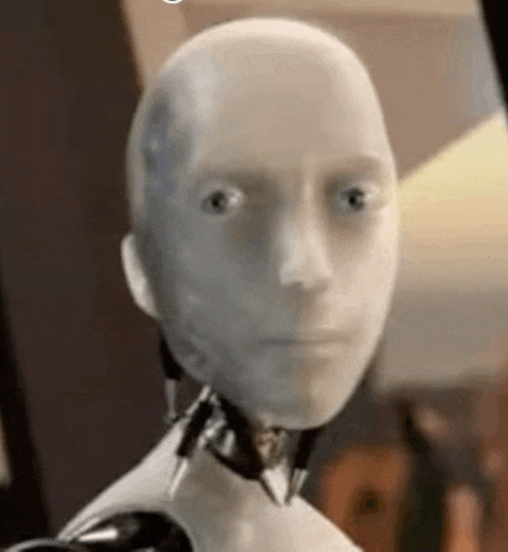 a close up of a robot 's head and neck .